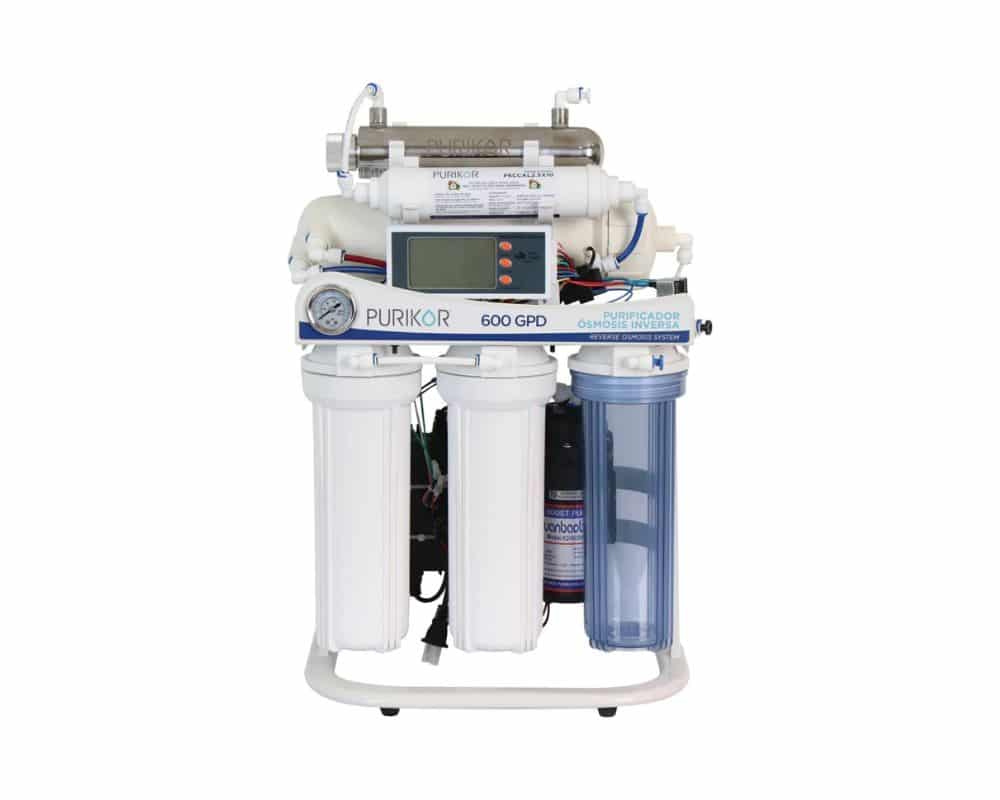 OSMOSIS INVERSA 6 ETAPAS 600 GPD UV 6W 15-80 PSI CON BOMBA 110V