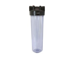 CARCASA 20 X 1.5 BB TRANSPARENTE-TAPA-BOTON-SOPORTE 24 GPM 15-80 PSI PURIKOR