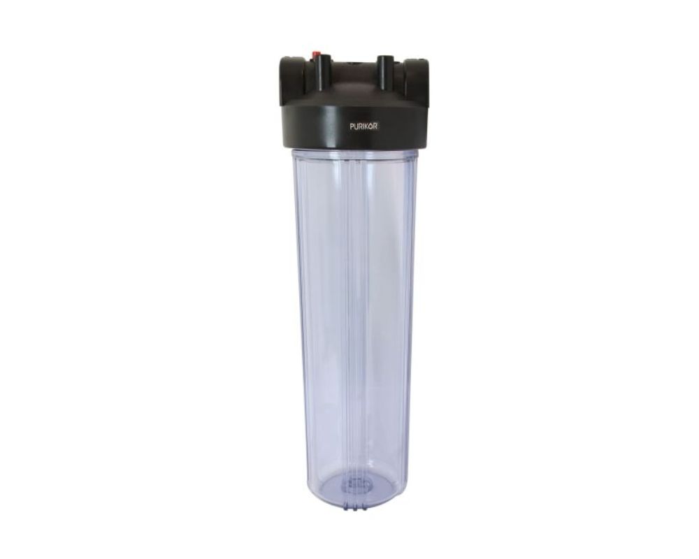 CARCASA 20 X 1.5 BB TRANSPARENTE-TAPA-BOTON-SOPORTE 24 GPM 15-80 PSI PURIKOR